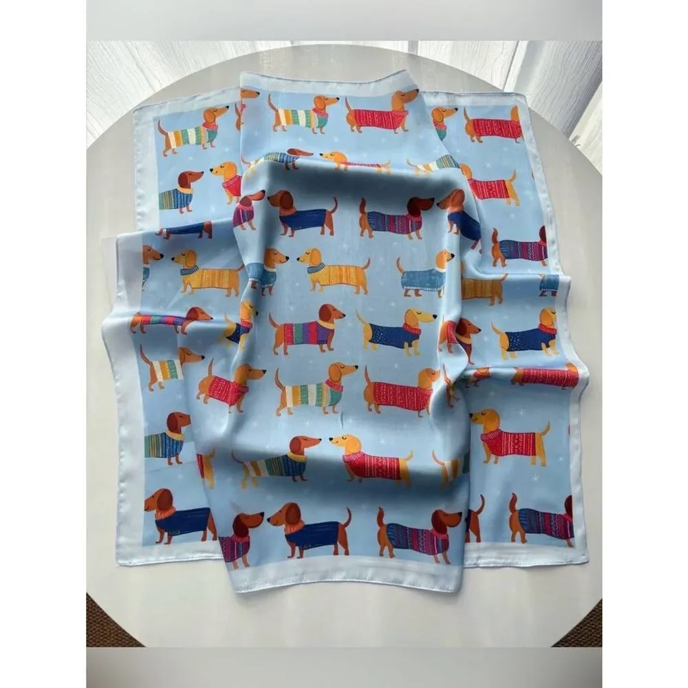 Colorful Dachshund Print scarf M784